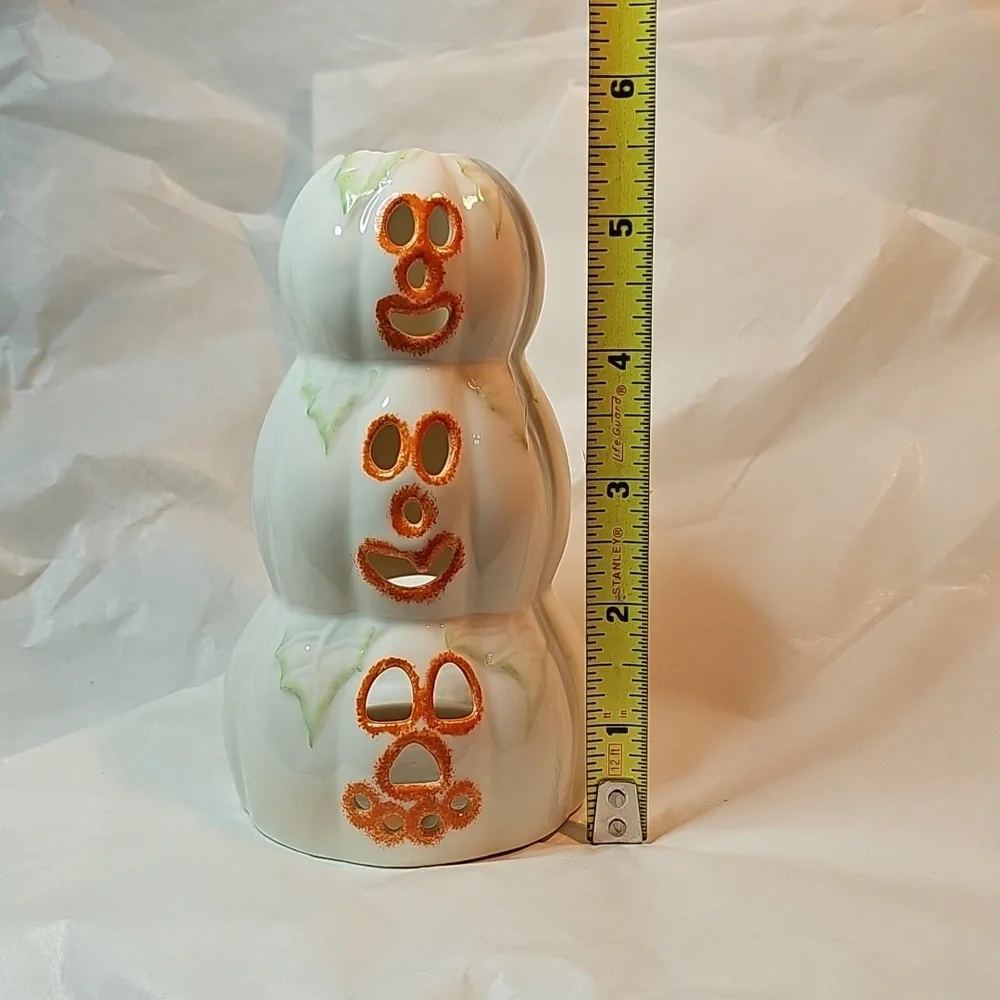 Belleek Stacked Pumpkin Trio Votive Holder - Picture 2 of 7